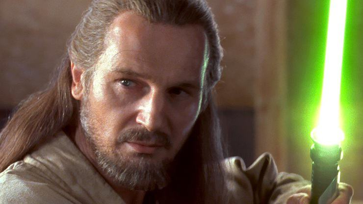 Qui-Gon with a sword